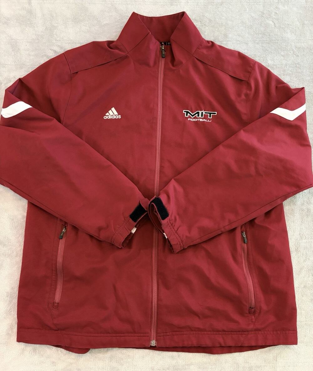 ADIDAS MIT ENGINEERS FOOTBALL TEAM ISSUED FULL ZIP MEN'S JACKET SZ Large